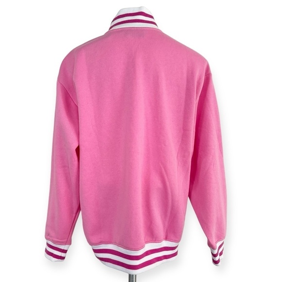 BARBIE Pink 1/4 Zip Sweatshirt Size L NEW - Picture 4 of 8